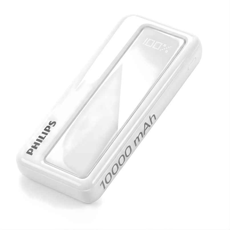 Philips 10000mAh 22.5W Max Fast Charging Power Bank with Digital LED Display | Alba White