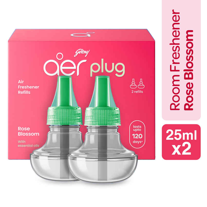 Godrej aer Plug Electric Air Freshener Refills | Rose Blossom Godrej aer Plug Electric Air Freshener Refills | Rose Blossom