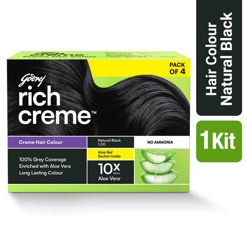 Godrej Expert Creme Hair Colour Natural Black (Pack of 4) Godrej Expert Creme Hair Colour Natural Black (Pack of 4)
