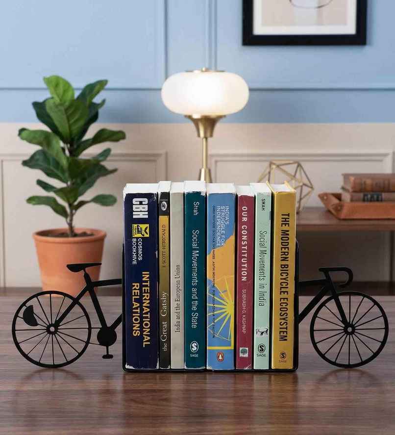 CasaCraft Pepperfry Bicycle Design Decorative Modern Black Heavy Duty Metal Bookends for Home CasaCraft Pepperfry Bicycle Design Decorative Modern Black Heavy Duty Metal Bookends for Home