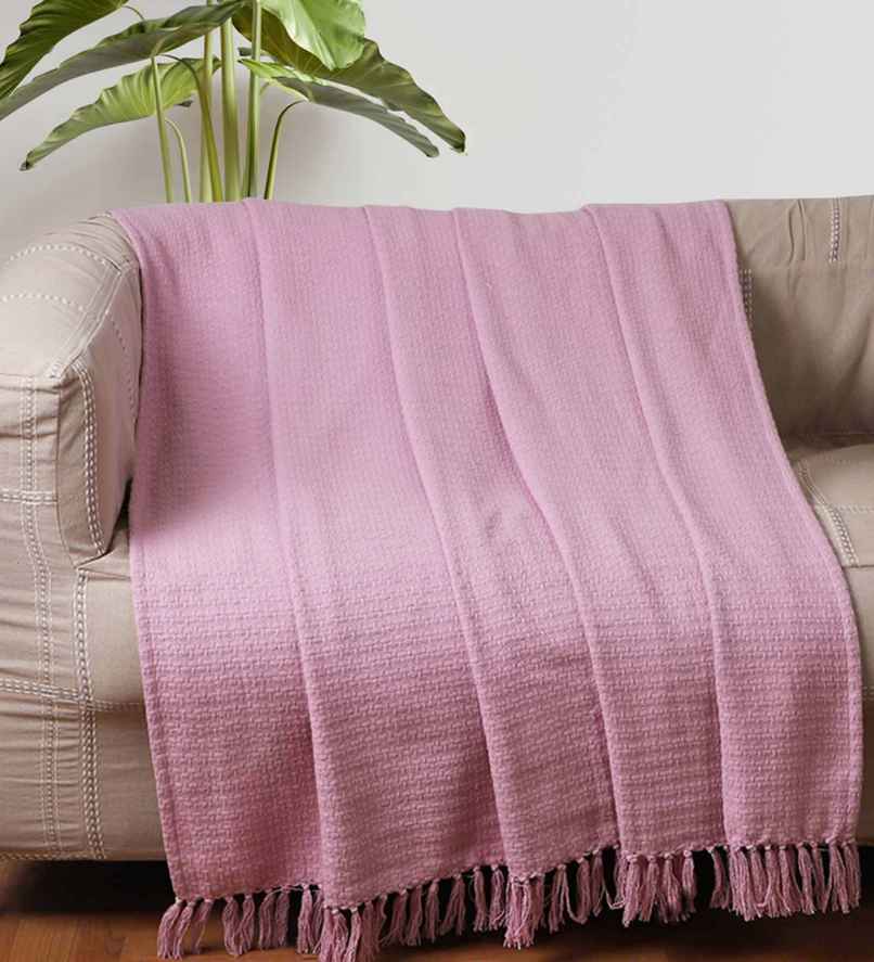 Casacraft by Pepperfry Cotton Sofa Throw | Soft Couch | Pink | 20 x 24 in Casacraft by Pepperfry Cotton Sofa Throw | Soft Couch | Pink | 20 x 24 in