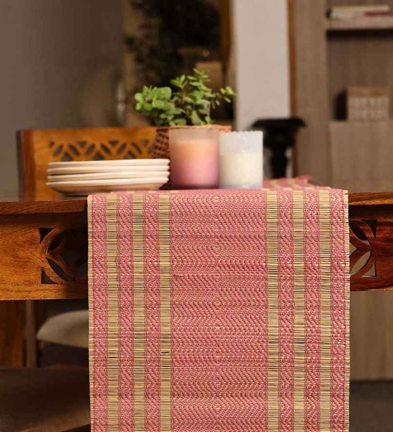 Casacraft by Pepperfry Grass Dining Table Runner | Multicolor | 31 x 152 cm Casacraft by Pepperfry Grass Dining Table Runner | Multicolor | 31 x 152 cm