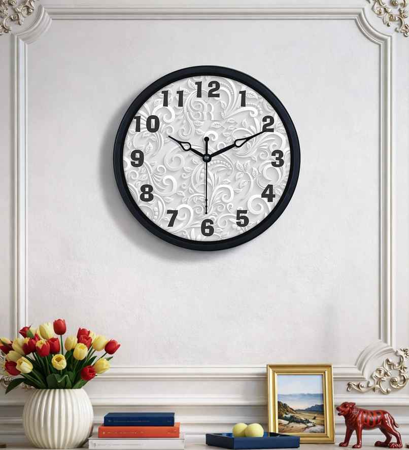 CasaCraft Pepperfry Wall Clock 8 Inch Rickford Round Contemporary Plastic BlackFrame for Decor Home CasaCraft Pepperfry Wall Clock 8 Inch Rickford Round Contemporary Plastic BlackFrame for Decor Home