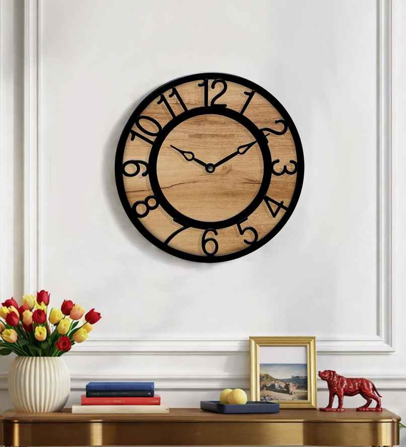 CasaCraft Pepperfry Wall Cum Table Clock 8 inch Brown Artisan Contemporary Design for Decor Home CasaCraft Pepperfry Wall Cum Table Clock 8 inch Brown Artisan Contemporary Design for Decor Home