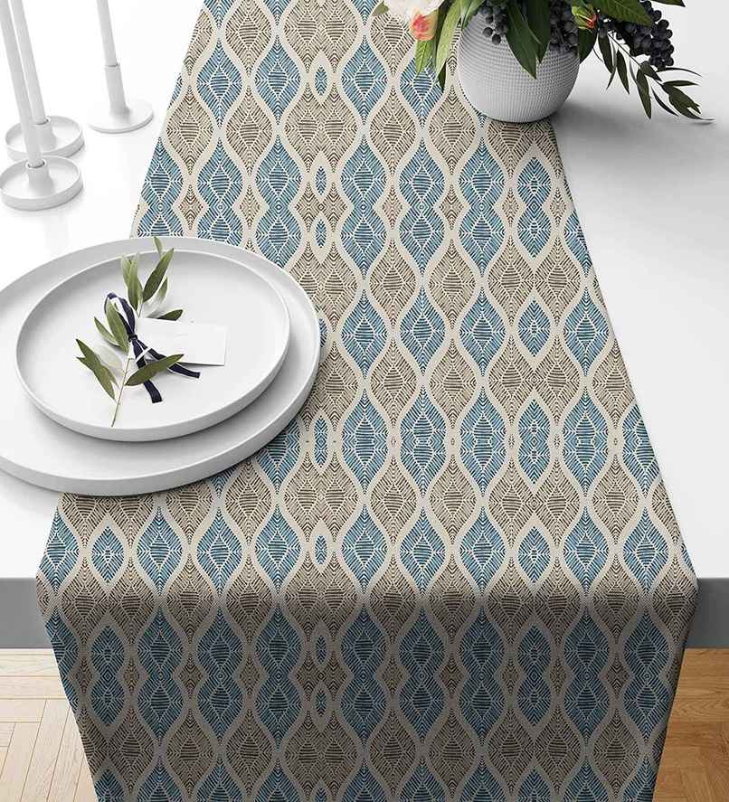 Casacraft by Pepperfry Poly Cotton Dining Table Runner | Grey | 33 x 152 cm Casacraft by Pepperfry Poly Cotton Dining Table Runner | Grey | 33 x 152 cm