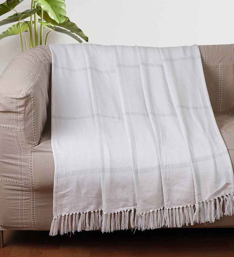 Casacraft by Pepperfry Cotton Sofa Throw | Soft Couch | White | 50 x 60 cm Casacraft by Pepperfry Cotton Sofa Throw | Soft Couch | White | 50 x 60 cm