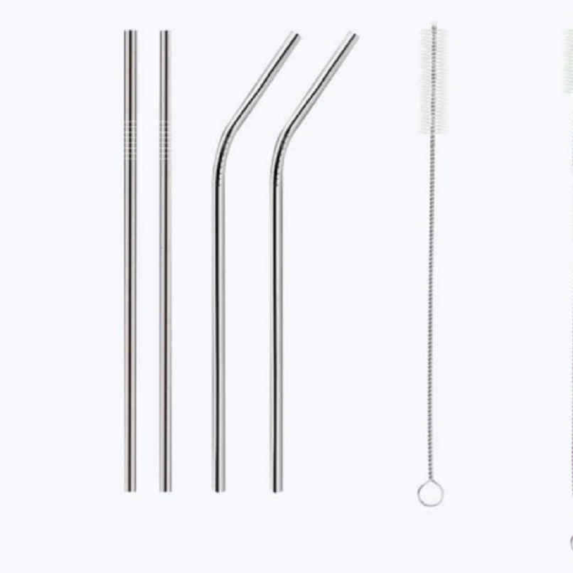 Soham Housewares Reusable Stainless Steel Straw With Cleaning Brush- Long Metal Straws For Drinking