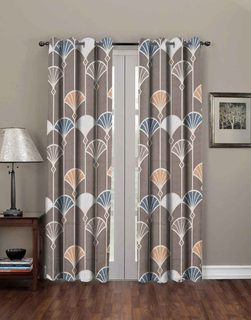 BAY6 Polyester Door Curtains - Set of 2 - (7x4 ft) - Multicolor