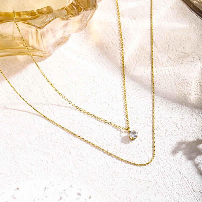 Beautynx Crystal Whisper Minimal Necklace | Gold | BNX-NK-0010 Beautynx Crystal Whisper Minimal Necklace | Gold | BNX-NK-0010