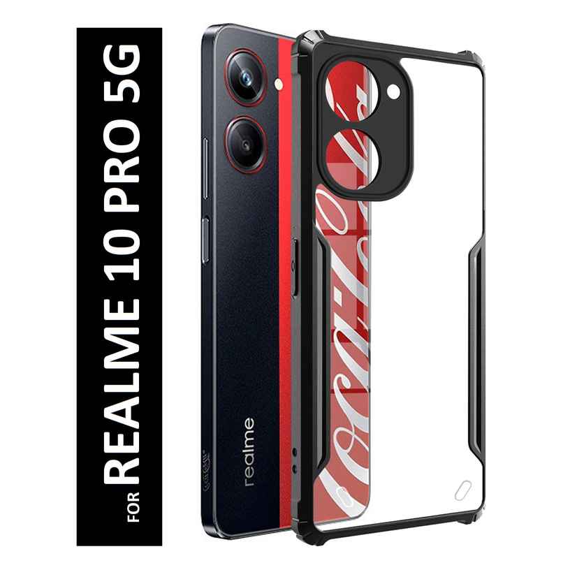 Kwine Case Realme 10 Pro 5G Back Cover - Black Bordered Transparent Case Kwine Case Realme 10 Pro 5G Back Cover - Black Bordered Transparent Case