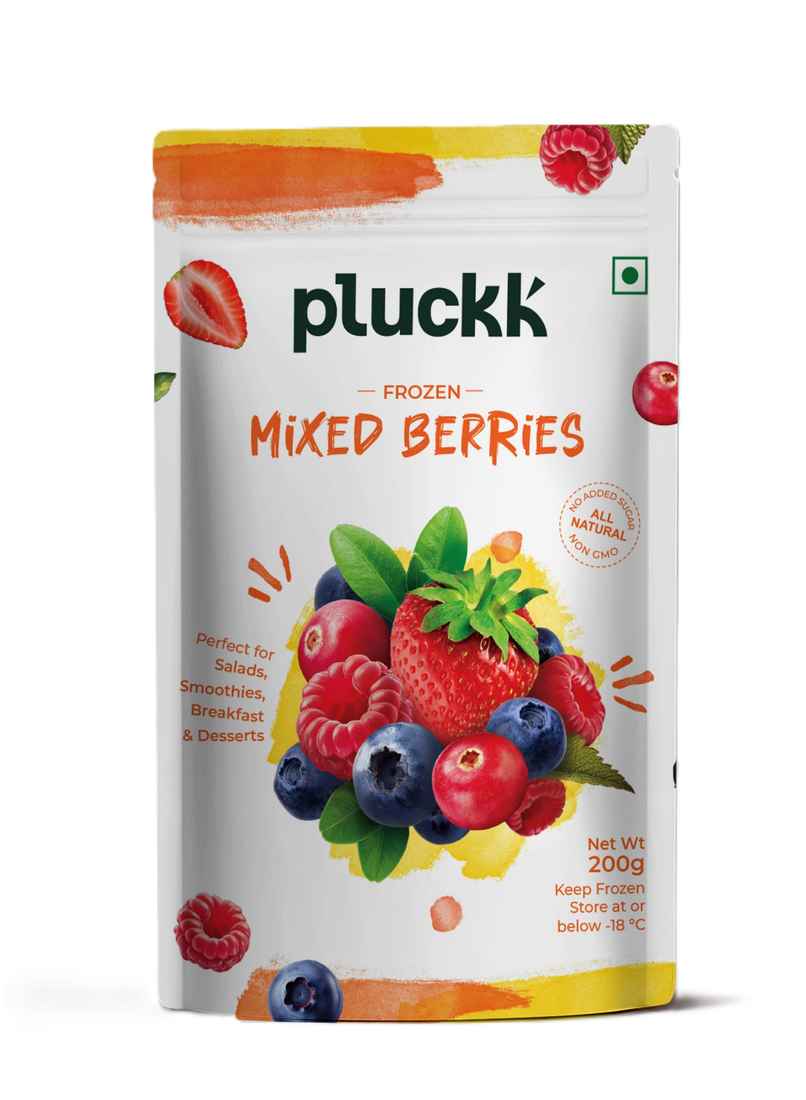 Pluckk Fresh Frozen Imported Mixed Berries Natural | Non-GMO | Rich in Antioxidants and Vitamin C