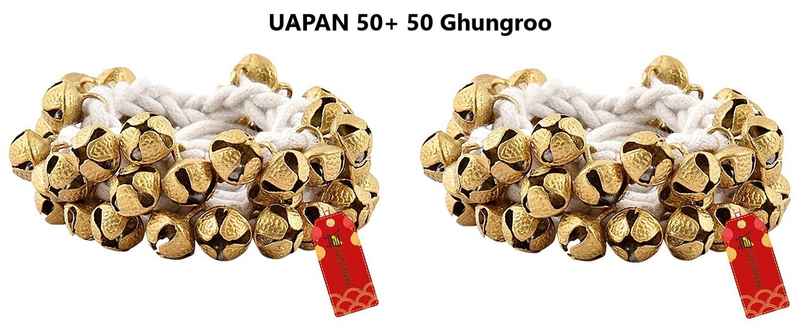 Uapan Brass Ghungroo Small White String Pair 50+50