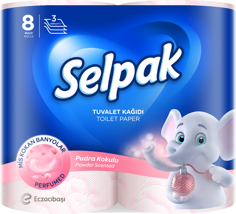 Selpak Toilet Roll Perfumed 3Ply 8Rolls/Pack Powder