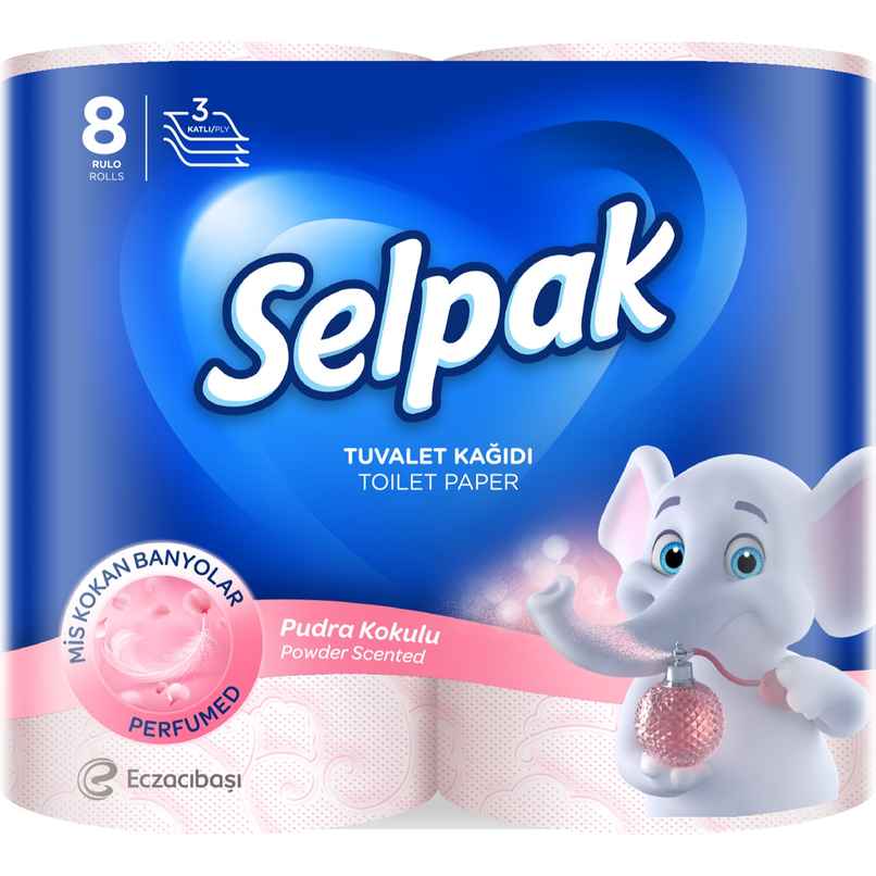 Selpak Toilet Roll Perfumed 3Ply 8Rolls/Pack Powder