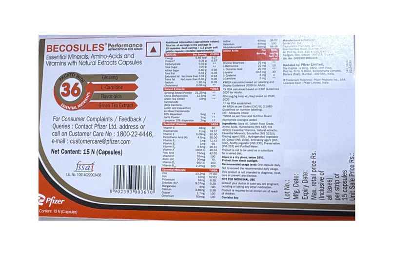 Becosules Performance Capsule Becosules Performance Capsule