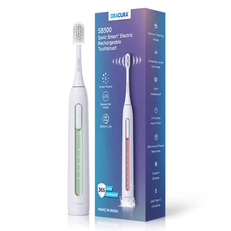 Oracura Sb300 Sonic Smart Rechargeable Electric Toothbrush Green