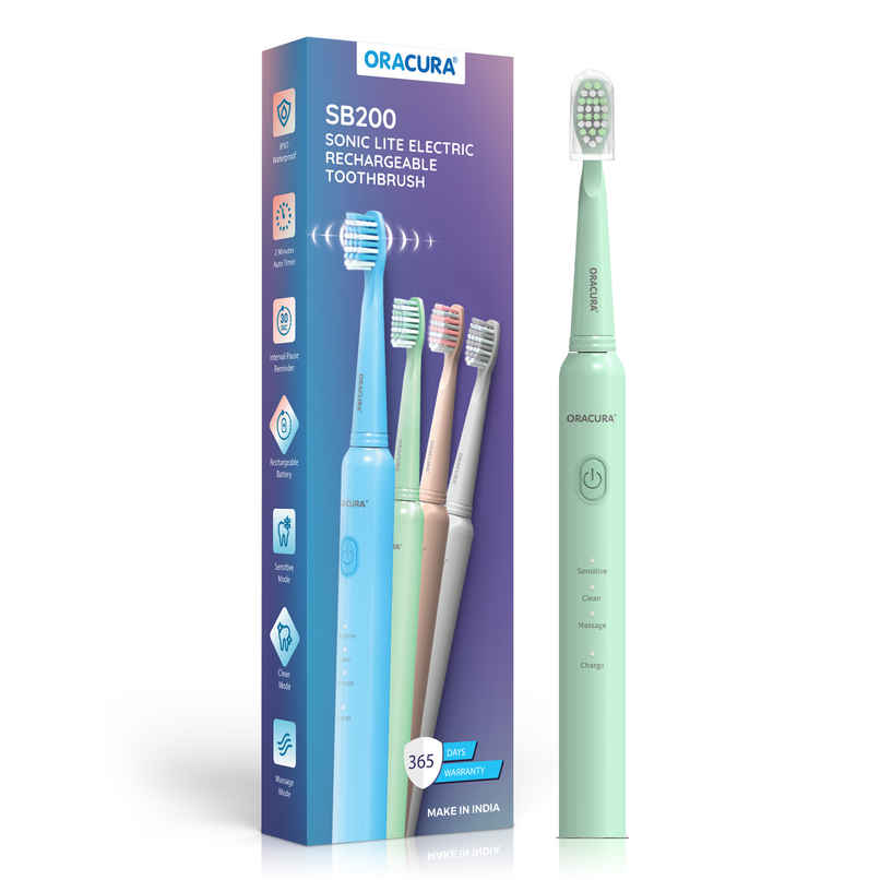 Oracura Sb200 Sonic Lite Rechargeable Electric Toothbrush Green
