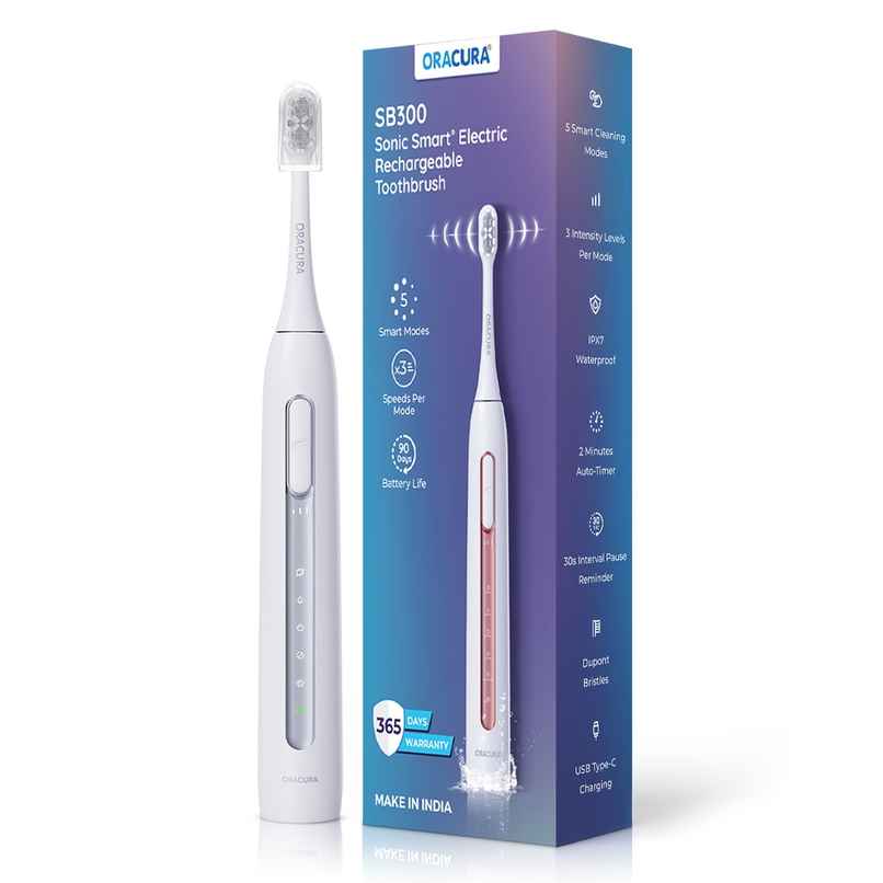 Oracura Sb300 Sonic Smart Rechargeable Electric Toothbrush Grey