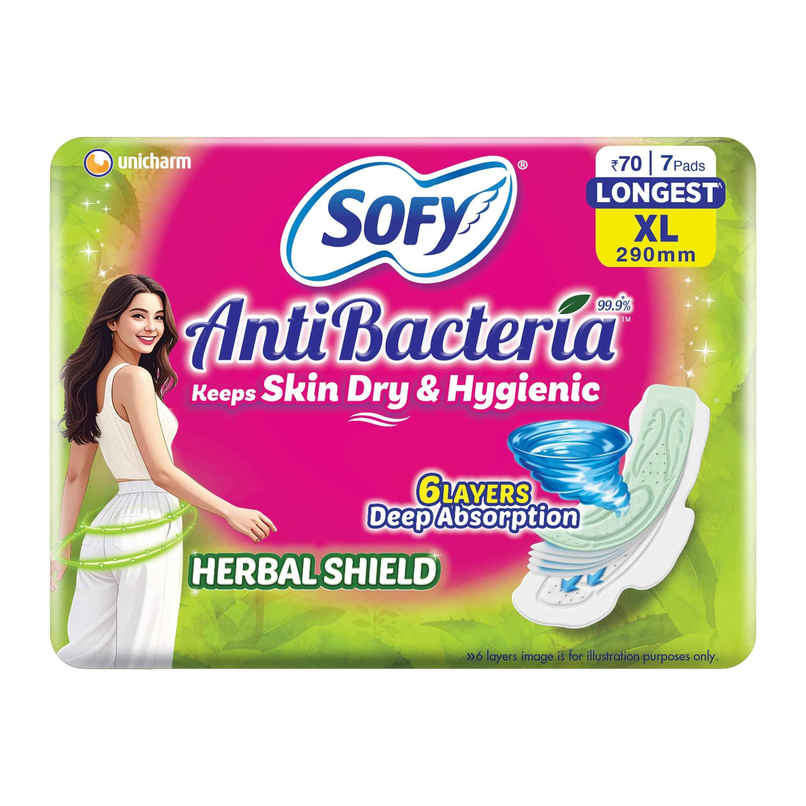 Sofy AntiBacteria XL Sanitary Pads | 6 Layer Deep Absorption | 290mm Sofy AntiBacteria XL Sanitary Pads | 6 Layer Deep Absorption | 290mm