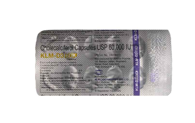 KLM-D3 60K Vitamin D3 Capsule