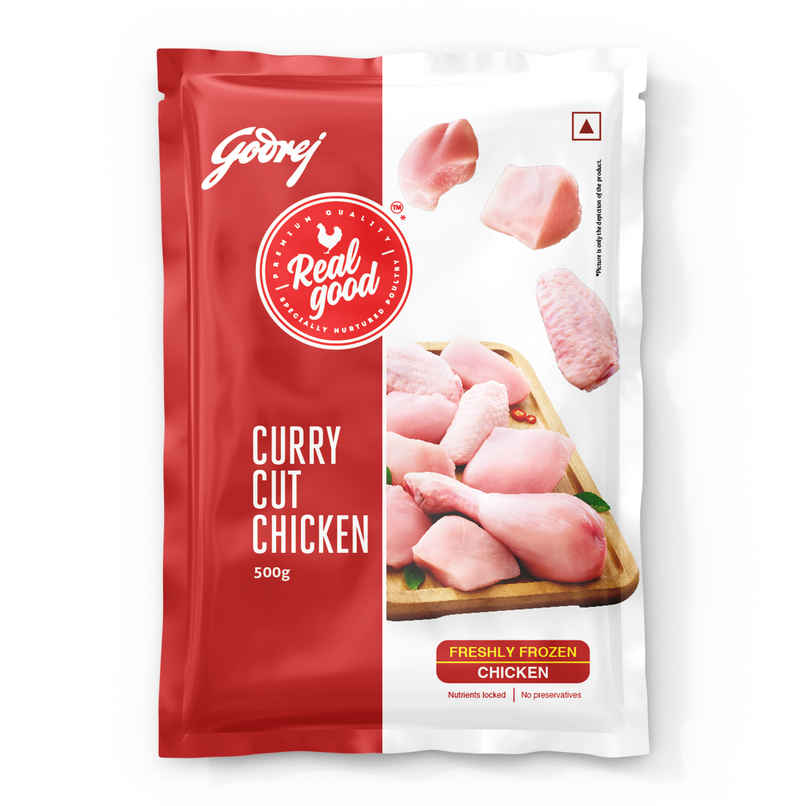 Godrej Real Good Chicken Curry Cut | Freshly Frozen | No Hormones, No Preservatives
