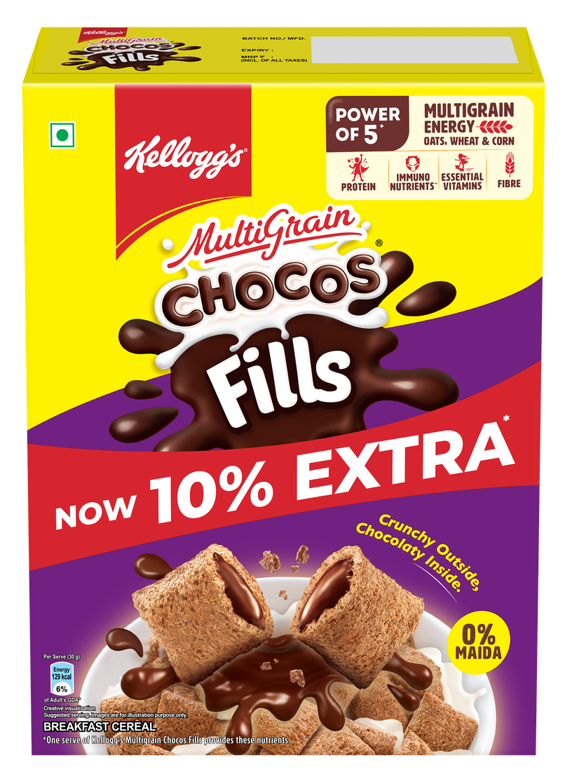 Kellogg's Multigrain Chocos Fills Double Chocolaty Kellogg's Multigrain Chocos Fills Double Chocolaty