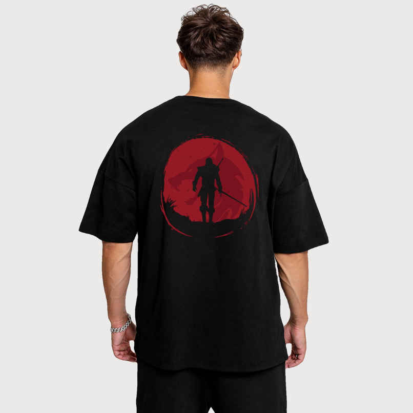 De Tees Men's Oversize T-shirt | M-OST-BLACK-TRIANGLE | Black - XXL