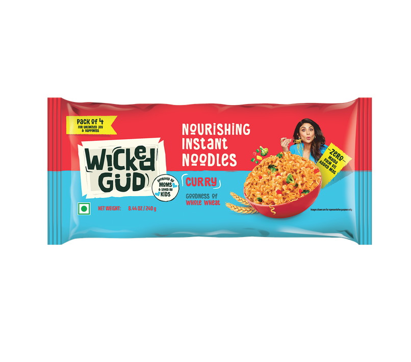 WickedGud Whole Wheat Curry Noodles | No Maida | No Palm Oil | Source of Protein