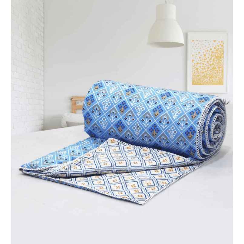 Casacraft by Pepperfry Dohar 150 GSM | Single | Blue