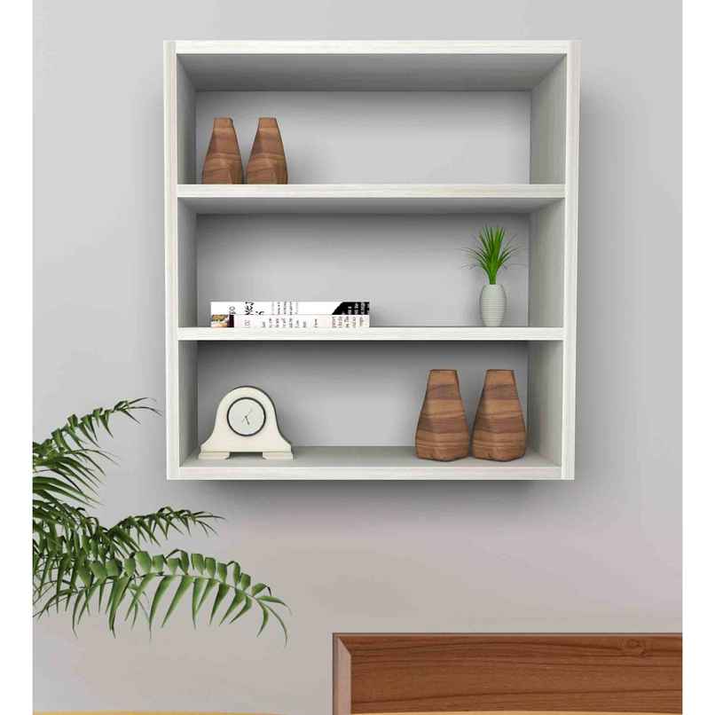 Casacraft by Pepperfry Mapple White Engineered Wood Wall Shelf