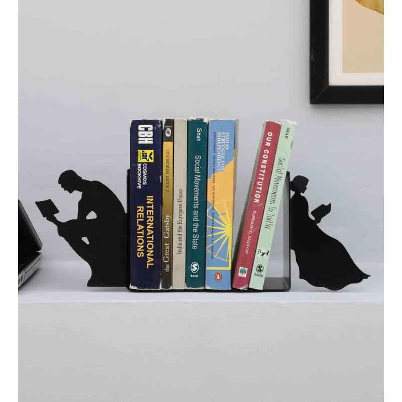 Casacraft Pepperfry Typography Design Iron Matte Black Finish Bookend for Reading Books for Home Casacraft Pepperfry Typography Design Iron Matte Black Finish Bookend for Reading Books for Home
