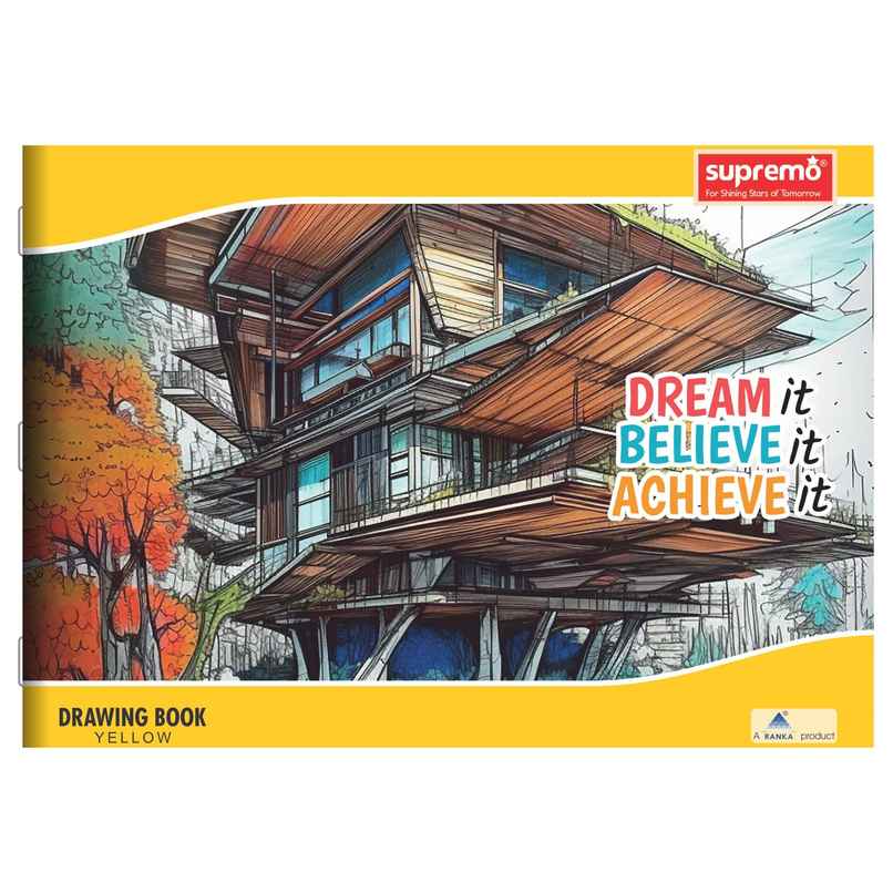 Ranka Supremo Drawing Book 27.5 X 34.7 Cm, Unruled | 36 Pages | 100 Gsm Paper | Assorted