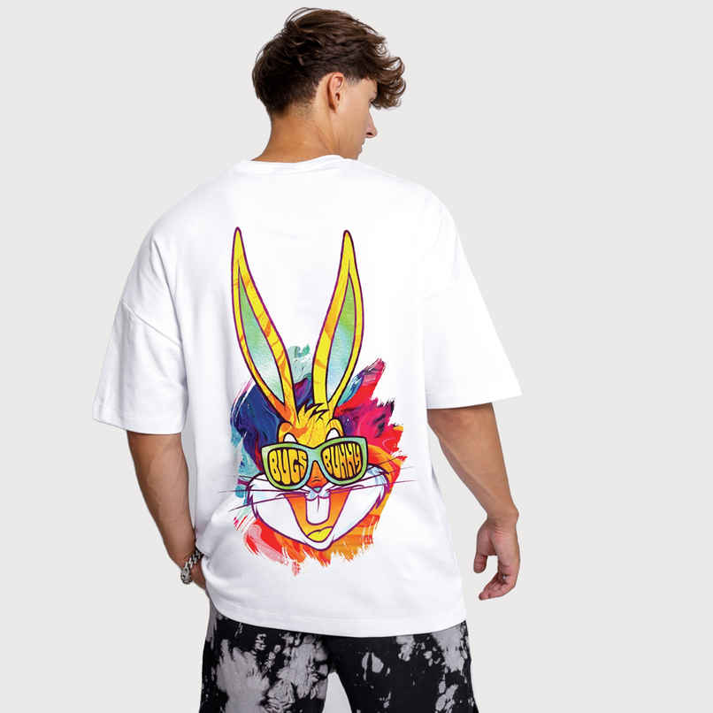 De Tees Men's Oversize T-shirt | M-OST-WHITE-BUNNY | White - S