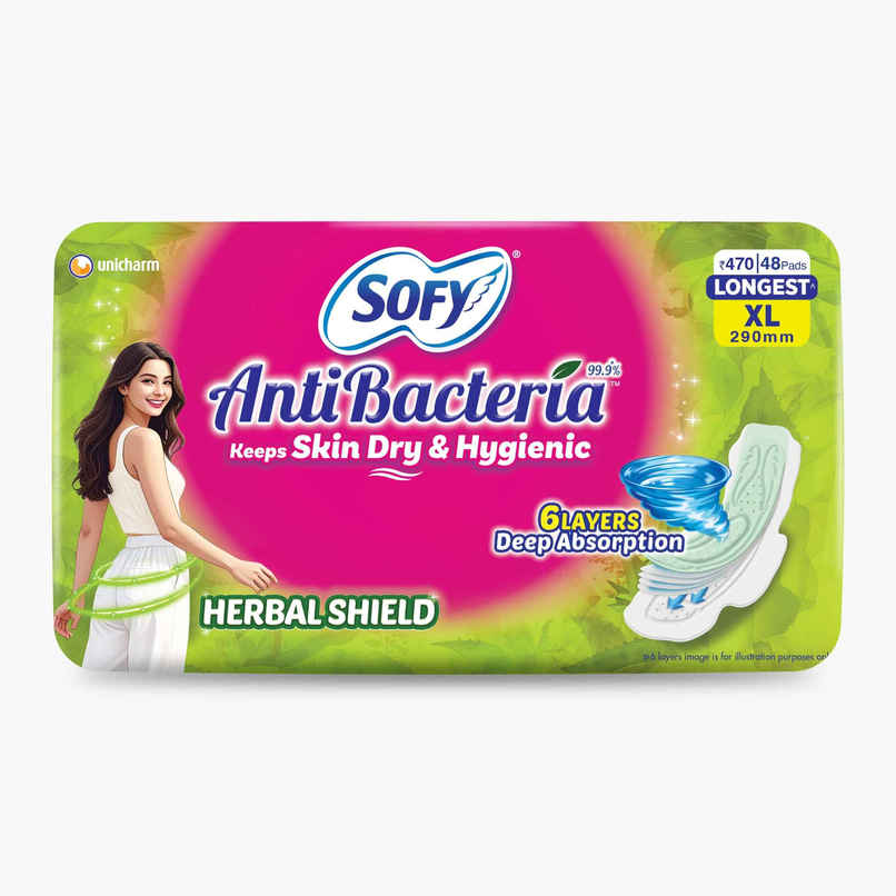 Sofy AntiBacteria XL Sanitary Pads | 6 Layer Deep Absorption | 290mm Sofy AntiBacteria XL Sanitary Pads | 6 Layer Deep Absorption | 290mm