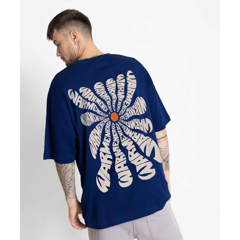 De Tees Men's Oversize T-shirt | M-OST-NAVY-WARM-ENERGY | Navy - S