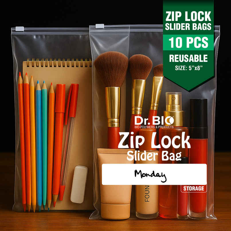 Zip Slider Storage Bags Small | 10 pcs | 12 x 20 cm | Resuable | Clear Multipurpose Transparent Zip Slider Storage Bags Small | 10 pcs | 12 x 20 cm | Resuable | Clear Multipurpose Transparent