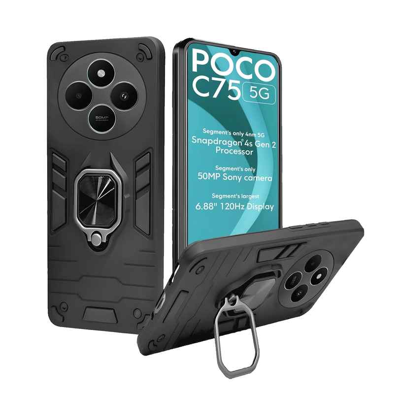 Artistque Case for Mi Redmi A4 5g / Mi Redmi 14c 5g / Poco C75 5g Back Cover Ring Stand Armor Cover