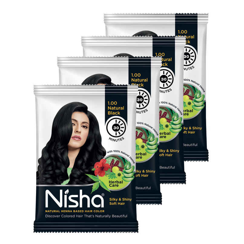 Nisha Natural Henna Based Hair Color | Natural Black Nisha Natural Henna Based Hair Color | Natural Black