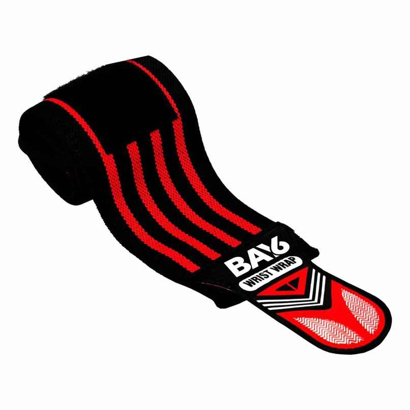 BAY6 Ultimate Cotton Wrist Support with Thumb Loops | Pack of 2 | FREE SIZE | Red