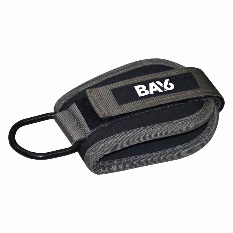 BAY6 Neoprene Ankle Cuff Gym Straps | Stainless Steel D Ring | Free Size | Men & Women