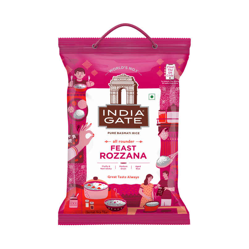 India Gate All Rounder Feast Rozzana Basmati Rice | Aged Rice | Fluffy and Non-Sticky