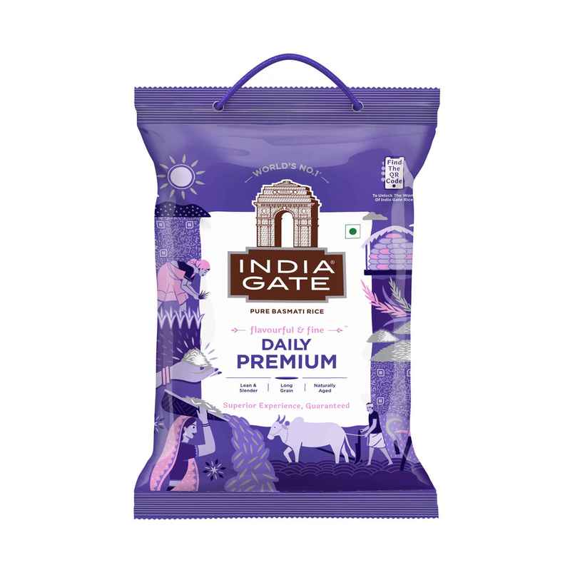India Gate Flavourful and Fine Daily Premium Basmati Rice | Long and Slender Grains India Gate Flavourful and Fine Daily Premium Basmati Rice | Long and Slender Grains