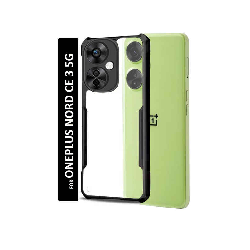 Kwine Case Oneplus Nord Ce 3 Back Cover - Black Bordered Transparent Case