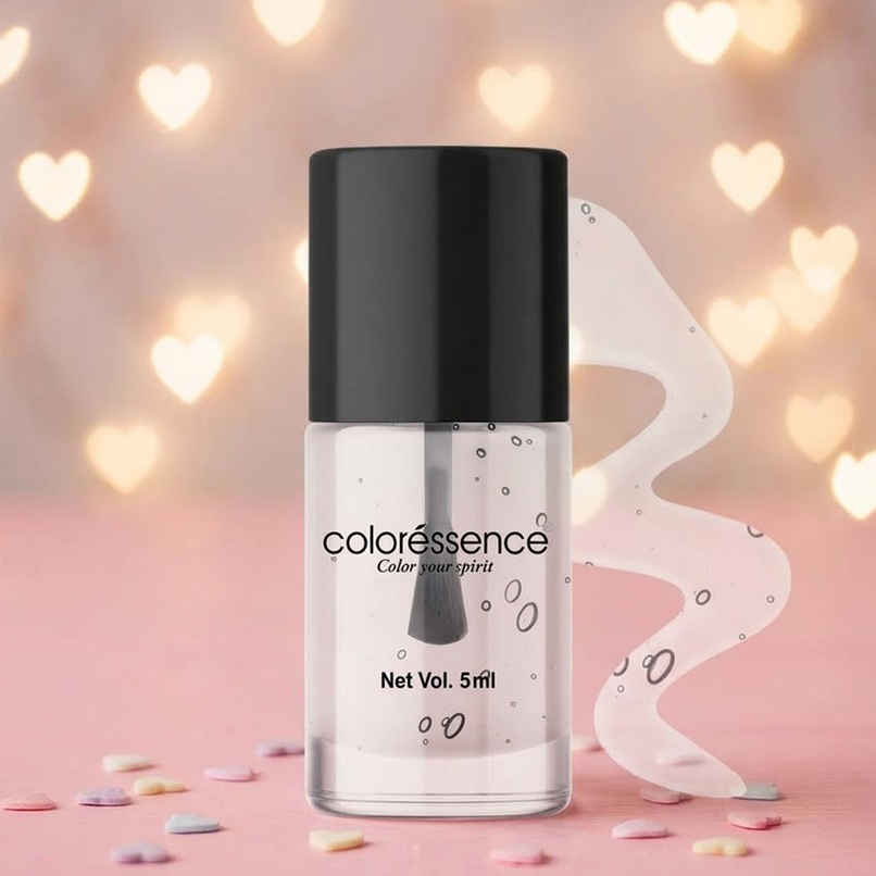 Coloressence Cute Coats Long Lasting Nail Paint, Chip Resistant, Quick Dry, 1 Swipe  | Crystal Look
