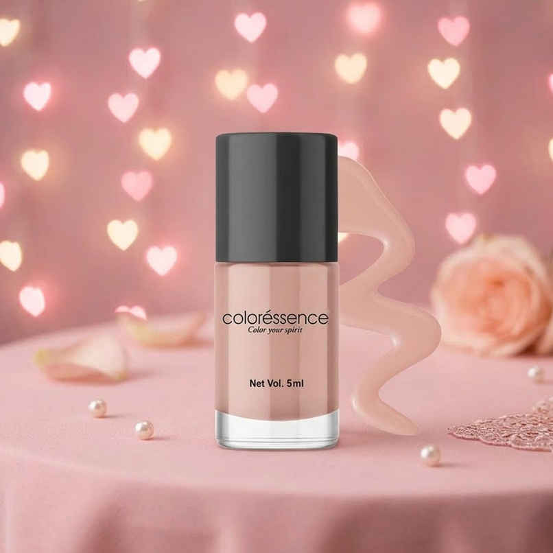 Coloressence Cute Coats Long Lasting Nail Paint, Chip Resistant, Quick Dry, 1 Swipe  | Nude Sand