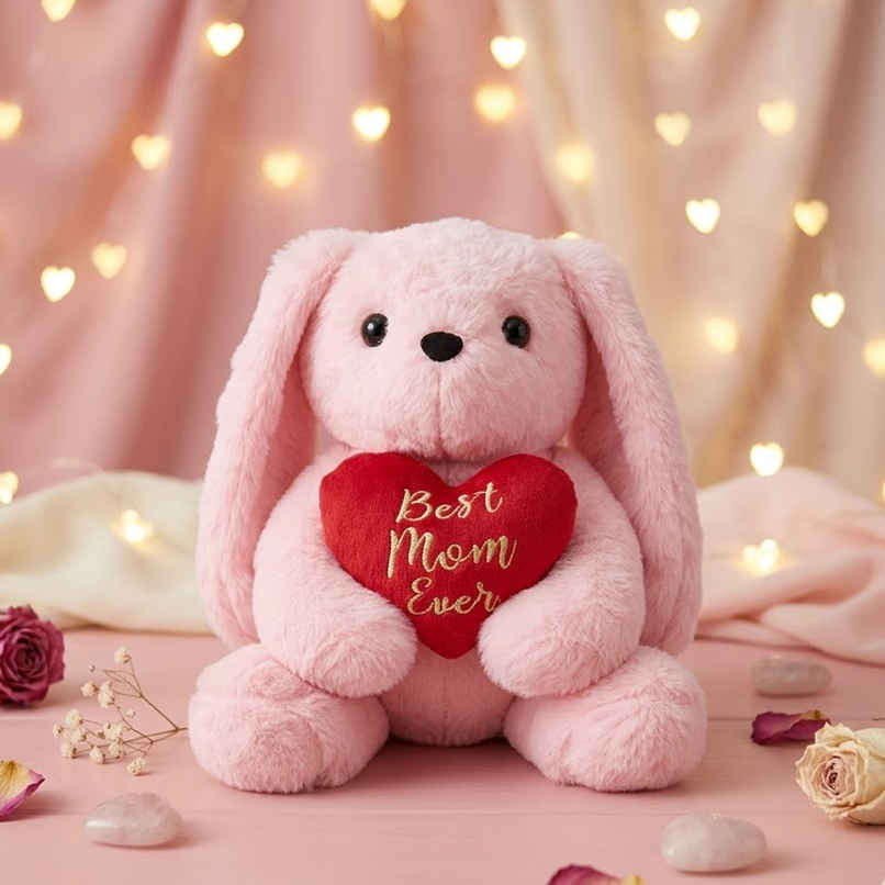 Toytales Lovey Bunny 25 cm | Soft Toy | Gift for Mothers & New Mom | Heart Bunny Toytales Lovey Bunny 25 cm | Soft Toy | Gift for Mothers & New Mom | Heart Bunny