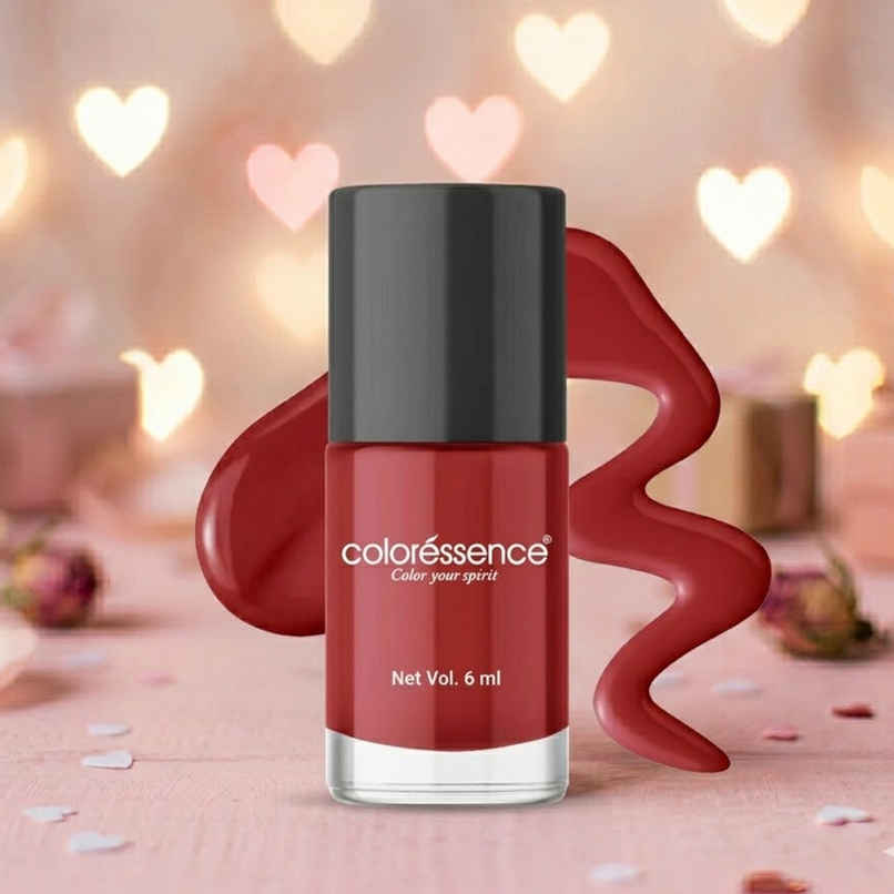 Coloressence Cute Coats Long Lasting Nail Paint, Chip Resistant, Quick Dry, 1 Swipe  | Siren Red