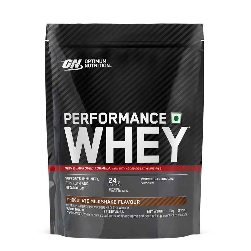 Optimum Nutrition Performance Whey Protein Powder - 24g Protein | Chocolate Milkshake
