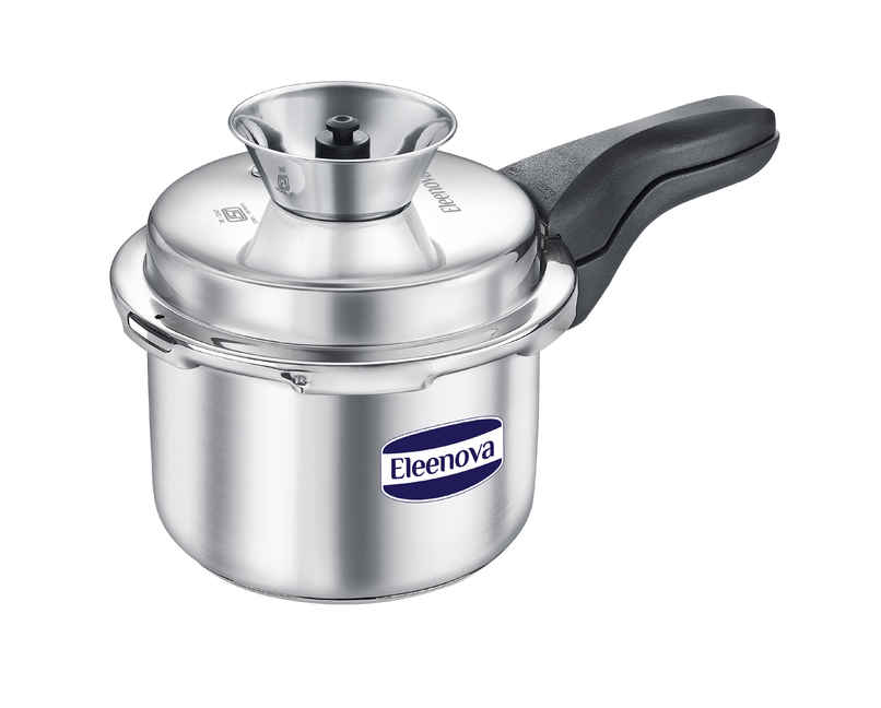 Eleenova Legacy Anti Spill Stainless steel Outer Lid Pressure Cooker with Spill Bowl | 3 L