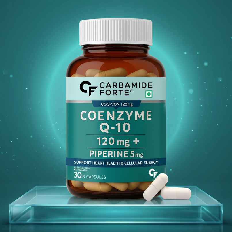 Carbamide Forte Coenzyme Q10 (Coq10 Supplement) 120mg supplement with Piperine 5mg | Coq 10 120mg